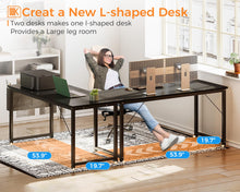 Load image into Gallery viewer, ODK Computer Desk Large Office Desk, 55 Inch Gaming Desk with Storage, Modern PC Desk Work Table with Headphone Hook for Home Office, Black