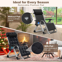Load image into Gallery viewer, DoCred Comfy Folding Recliner Chair - Bedroom & Living Room, Patio Lounge Chair with Removable Cushion for Indoor Outdoor