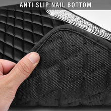 Load image into Gallery viewer, CAR PASS Bling Leather Car Mats Shining Diamond Floor Mats Crystal Rhinestone Sparkly Glitter Carpet Anti-Slip Waterproof Pad Universal Fit Automotive SUV, Sedan, Van, 5pcs Girl Women, Black Silver