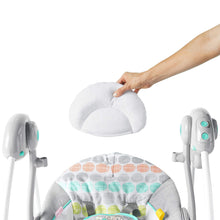 Load image into Gallery viewer, Bright Starts Portable Automatic 6-Speed Baby Swing with Adaptable Speed, Taggies, Music, Removable-Toy-Bar, 0-9 Months 6-20 lbs (Whimsical Wild)