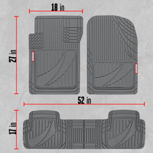 Load image into Gallery viewer, Motor Trend FlexTough Advanced Gray Rubber Car Floor Mats with Cargo Liner Full Set - Front & Rear Combo Trim to Fit Floor Mats for Cars Van SUV, All Weather Automotive Floor Liners