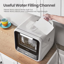 Load image into Gallery viewer, COMFEE' Portable Mini Dishwasher Countertop with 5L Built-in Water Tank for Apartments& RVs, No Hookup Needed, 6 Programs, 360° Dual Spray, 162℉ High-Temp& Air-Dry Function