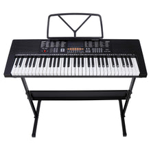 Load image into Gallery viewer, ZENY 61-Key Portable Electric Keyboard Piano with Built In Speakers, LED Screen, Headphones, Microphone, Piano Stand, Music Sheet Stand and Stool