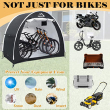 Load image into Gallery viewer, PROLEE Bike Shed 6.6FT, Waterproof Oxford Fabric Storage Tent for 2 Bikes, Outdoor Storage with Window Design, Black