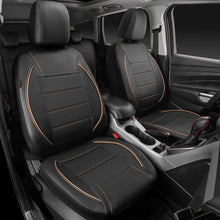 Load image into Gallery viewer, CAR PASS Universal FIT Piping Leather Car Seat Cover, for suvs,Van,Trucks,Airbag Compatible,Inside Zipper Design and Reserved Opening Holes (Full Set, Black and Beige)