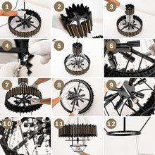 Load image into Gallery viewer, GDLT 15.7" 7-Light Crystal Chandelier Lights K9 Crystal Chandelier 3-Tier Black Gold Luxury Hanging Light Fixture for Dining Room Living Room Kitchen Bedroom Stairway