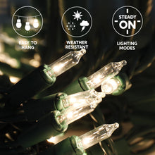 Load image into Gallery viewer, Joiedomi Clear Christmas Lights Outdoor,300(3x100) Count Christmas Tree Lights,64.5FT Warm White String Lights with Green Wire,Xmas Decorations for Indoor Party House Garden Yard Home