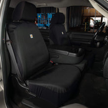 Load image into Gallery viewer, Carhartt Universal Nylon Duck Canvas Fitted Bucket Seat Cover, Durable Seat Protection with Rain Defender, Single, Black