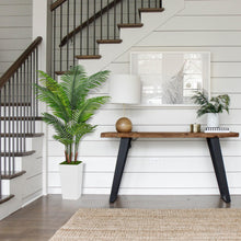 Load image into Gallery viewer, ASTIDY Artificial Palm Tree 5FT - Fake Tree with White Tall Planter - Faux Tropical Areca Floor Plant in Pot - Artificial Silk Plant for Home Office Living Room Decor Indoor