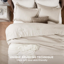 Load image into Gallery viewer, Bedsure Queen Comforter Set - Beige Comforter Queen Size, Soft Bedding for All Seasons, Cationic Dyed Bedding Set, 3 Pieces, 1 Comforter (90"x90") and 2 Pillow Shams (20"x26"+2")