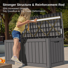 Load image into Gallery viewer, EAST OAK Outdoor Storage Box, 90 Gallon Deck Box, Waterproof Resin Storage Bin for Patio Cushions, Gardening Tools, Lockable, UV Resistant, Grey