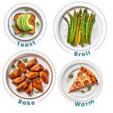 Load image into Gallery viewer, Elite Gourmet ETO490 9L/4 Slice Countertop Toaster Oven with 30-Minute Timer, Adjustable Temperature Control, Includes Baking Pan and Wire Rack, Bake, Broil, Toast, Black