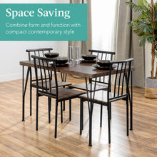 Load image into Gallery viewer, Best Choice Products 5-Piece Metal and Wood Indoor Modern Rectangular Dining Table Furniture Set for Kitchen, Dining Room, Dinette, Breakfast Nook w/ 4 Chairs - Drift Brown