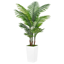 Load image into Gallery viewer, ASTIDY Artificial Palm Tree 5FT - Fake Tree with White Tall Planter - Faux Tropical Areca Floor Plant in Pot - Artificial Silk Plant for Home Office Living Room Decor Indoor