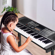 Load image into Gallery viewer, ZENY 61-Key Portable Electric Keyboard Piano with Built In Speakers, LED Screen, Headphones, Microphone, Piano Stand, Music Sheet Stand and Stool