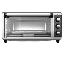 Load image into Gallery viewer, BLACK+DECKER 8-Slice Extra Wide Convection Toaster Oven, Fits 9"x13" Oven Pans and 12" Pizza, Bake, Toast, Broil, and Keep Warm Functions, Countertop Compact Design with Stainless Steel Finish