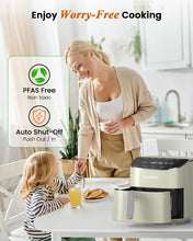 Load image into Gallery viewer, Nuwave Brio Plus Air Fryer 8 Qt, New & Improved, PFAS-FREE, 7 Digital One-Touch Cook Functions that AIR FRY, BAKE, ROAST, DEHYDRATE, TOAST, REHEAT, PREHEAT, 150 Presets, 50°F~400°F (Cream)