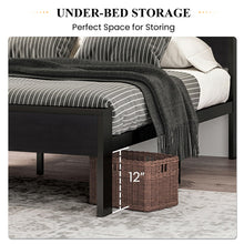 Load image into Gallery viewer, SHA CERLIN 14 Inch Full Size Metal Platform Bed Frame with Wooden Headboard and Footboard, Mattress Foundation, No Box Spring Needed, Large Under Bed Storage, Non-Slip Without Noise, Black Oak