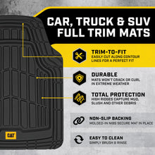 Load image into Gallery viewer, Cat® ToughRide™ Heavy-Duty 4 Piece Rubber All Season Floor Mats for Car Truck Van SUV, Black - Premium Trim to Fit Car Floor Mat, All Weather Deep Dish Automotive Floor Mats, Total Dirt Protection