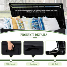 Load image into Gallery viewer, Greesum 100 Gallon Resin Deck Box Lockable Large Outdoor Storage Boxes for Garden Tools, Patio Furniture Cushions, Pool Supplies, Black