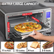 Load image into Gallery viewer, TOSHIBA AC25CEW-SS Large 6-Slice Convection Toaster Oven Countertop, 10-In-One with Toast, Pizza and Rotisserie, 1500W, Stainless Steel, Includes 6 Accessories