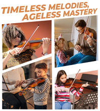 Load image into Gallery viewer, Vangoa Violin 4/4 Full Size Set Fiddle, Handcrafted Starter Acoustic Violins Kit with Solid Wood Side Board, Lightweight Hard Case for Beginners, Teens, Child, Kids Age 12+, Adults, Right Handed