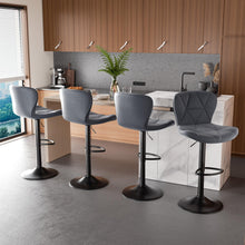 Load image into Gallery viewer, Nalupatio Modern Bar Stools Set of 2, Adjustable Faux Leather Upholstered Swivel Bar Stools, Counter Height Bar Chairs with Back for Kitchen Island, Dark Grey