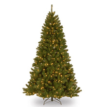 Load image into Gallery viewer, National Tree Company Pre-Lit Artificial Christmas Tree, Green, North Valley Spruce, White Lights, Includes Stand, 7 Feet