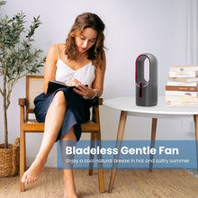 Load image into Gallery viewer, KONSIDEN Desk Fan Bladeless, 11.8 Inch Office Fan Small, Quiet, 3 Speed Adjustment, Touch Control, Easy to Clean, Desk Fans Small Quiet, Ideal for Office, Living Room, Bedroom