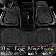 Load image into Gallery viewer, CAR PASS DeepDish Floor Mats for Cars, Heavy Duty Rubber Car Mats 3-Piece, Universal M~XL Size Trim-to Fit Automotive Floor Mats for Truck Van SUV Durable Waterproof All Weather Car Mats (Solid Black)