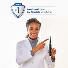 Load image into Gallery viewer, Oral-B iO Deep Clean + Whiten Rechargeable Electric Toothbrush with Visible Pressure Sensor, 2 Minute Timer, 5 Cleaning Settings, 1 iO5 Limited, 3 Toothbrush Heads, Travel Case & Refill Holder, Black