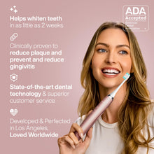Load image into Gallery viewer, Aquasonic Vibe Series Ultra-Whitening Toothbrush – ADA Accepted Electric Toothbrush - 8 Brush Heads & Travel Case – 40,000 VPM Motor & Wireless Charging - 4 Modes w Smart Timer – Satin Rose Gold