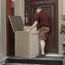 Load image into Gallery viewer, YITAHOME Outdoor Storage Box 48 Gallon, Secure Lockable Resin Package Delivery Container, Deck Box for Porch & Curbside, Brown