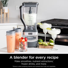Load image into Gallery viewer, Ninja BL660 Professional Compact Smoothie & Food Processing Blender, 1100-Watts, 3 Functions -for Frozen Drinks, Smoothies, Sauces, & More, 72-oz.* Pitcher, (2) 16-oz. To-Go Cups & Spout Lids, Gray