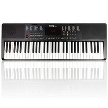 Load image into Gallery viewer, RockJam Compact 61 Key Keyboard with Sheet Music Stand, Power Supply, Piano Note Stickers & Simply Piano Lessons