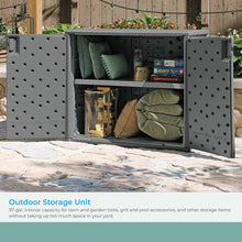Load image into Gallery viewer, Suncast Lockable Outdoor Cabinet Storage for Patio, Garden and Backyard, 97 Gal, Cool Gray