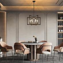 Load image into Gallery viewer, Klgxnrd 6-Light Modern Farmhouse Black Chandeliers for Entryway, Geometric Pendant Lights Kitchen Island, Hanging Industrial Metal Chandelier for Stairway Foyer Hallway Dining Room