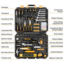 Load image into Gallery viewer, DEKOPRO 208 Piece Tool Set,General Household Hand Tool Kit, Auto Repair Tool Box with Plastic Toolbox Storage Case