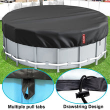 Load image into Gallery viewer, LXKCKJ 18 Ft Round Pool Cover, Solar Pool Covers for Above Ground Pools, Winter Pool Cover Protector with Pool Accessories, PE Tarp Ideal for Waterproof and Dustproof (Black)