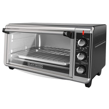 Load image into Gallery viewer, BLACK+DECKER 8-Slice Extra Wide Convection Toaster Oven, Fits 9"x13" Oven Pans and 12" Pizza, Bake, Toast, Broil, and Keep Warm Functions, Countertop Compact Design with Stainless Steel Finish
