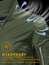 Load image into Gallery viewer, TACVASEN Green Bomber Coat Mens Jackets Fashion Trendy Mens Bomber Coats Lightweight Windbreaker Jackets Lightweight Full Zip Flight Jackets