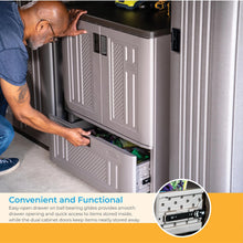 Load image into Gallery viewer, Suncast Indoor/Outdoor Resin Single-Drawer Storage Cabinet, Platinum Metallic