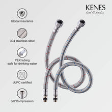 Load image into Gallery viewer, KENES Brushed Nickel Vessel Sink Facuet Single Handle Tall Bathroom Sink Faucet Vanity Bathroom Faucet Basin Mixer Tap with Water Supply Hose and Pop Up Sink Drain, LJ-9031A