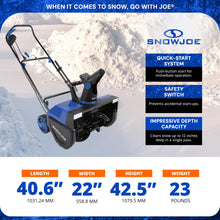 Load image into Gallery viewer, Snow Joe 15A Electric Snow Blower with Dual LED Lights, 22" Walk-Behind Machine