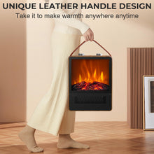 Load image into Gallery viewer, Electric Fireplace Heater for Indoor Use, 1500W/750W Space Heater Fireplace with 3D LED Flame, Double Safety Protection, Portable Fireplace Heater for Home Office Christmas Decoration