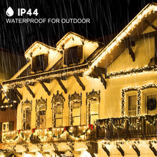 Load image into Gallery viewer, kemooie 500 LED Christmas String Lights, 164FT 8 Lighting Mode with Memory Plug in Green Wire Waterproof Lights, for Outdoor Birthday Christmas Wedding Party Garden Balcony Decorations (Warm White)