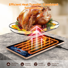 Load image into Gallery viewer, FEPPO Electric Warming Tray, 4-in-1 Food Warmers for Parties Buffet with 10 Temp Settings and Timer, 33"x15" Glass Surface Warming Mat for Food, Modular Buffet Hot Plates for Catering and Gatherings