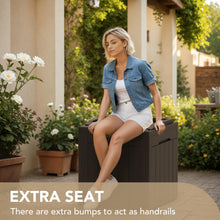 Load image into Gallery viewer, Devoko 30 Gallon Resin Deck Box Outdoor Indoor Waterproof Storage Box for Patio Furniture Pool Accessories Storage for Cushion Garden Tools (30 Gallon, Black)