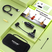 Load image into Gallery viewer, ACEMIC UHF Wireless Saxophone Microphone System Wireless Transmitter and Receiver Clip-on Instrument Microphones & Systems Mic for Trumpet, Sax, Musician, Active PA Systems, ST-5