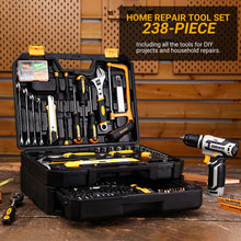 Load image into Gallery viewer, Tool Kit Box Drill Set:DEKOPRO Home Mechanic Toolbox with 12V Power Cordless Drill Hand Repair Tools Sets Combo Kits Storage Organizer Drawer Case for Men